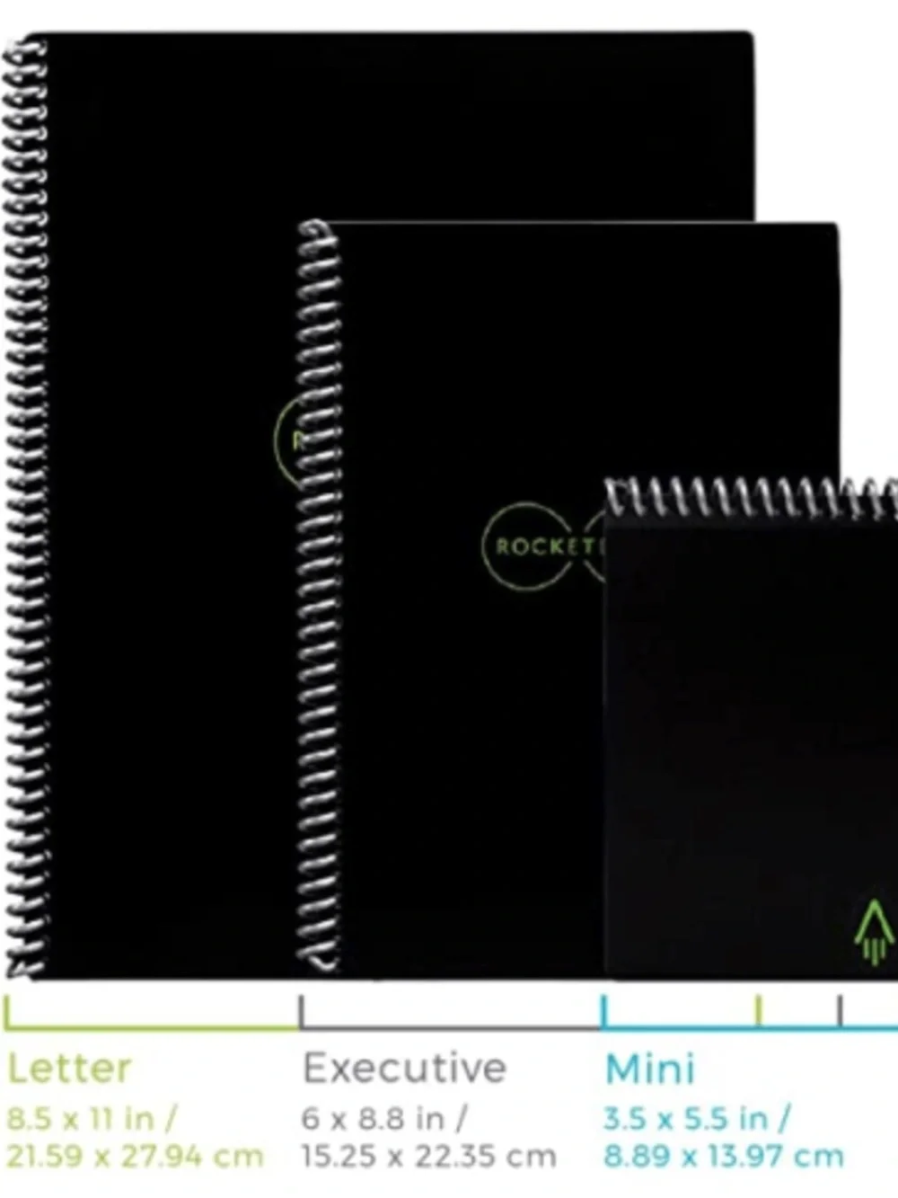 Rocketbook Black Spiral Smart Notebook - Reusable Digital Journal